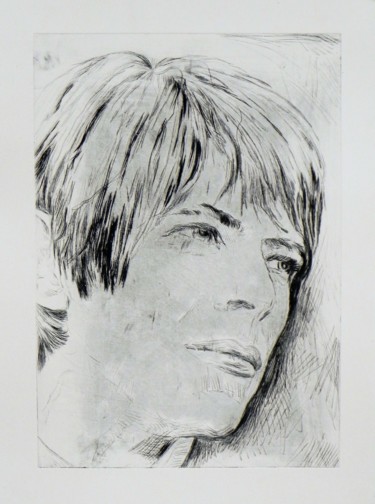 印花与版画 标题为“The young David Bow…” 由Eva Lacres, 原创艺术品, 雕刻