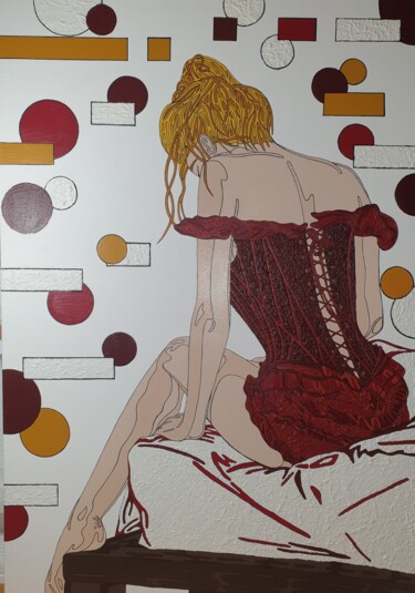 Pintura titulada "Boudoir" por Eva Masson, Obra de arte original, Acrílico Montado en Bastidor de camilla de madera