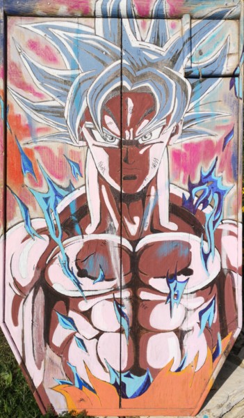 Pintura titulada "Goku Ultra Instinct" por Eva Pantera, Obra de arte original, Acrílico
