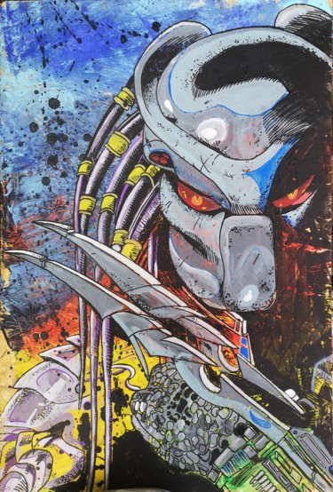 Peinture intitulée "Predator Pop Geek A…" par Eva Pantera, Œuvre d'art originale, Acrylique