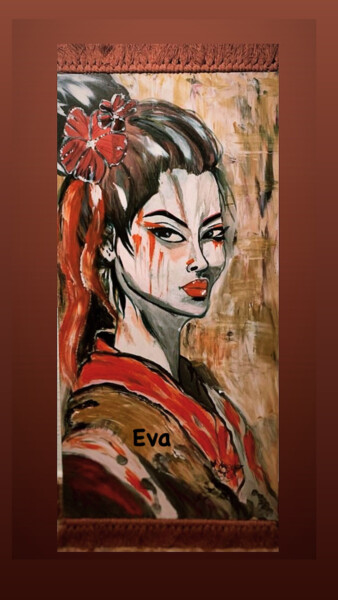 Pintura titulada "Geisha de Elegancia…" por Eva Perez, Obra de arte original, Acrílico