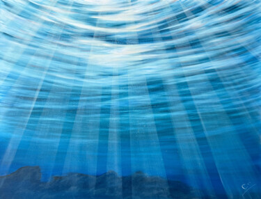 Картина под названием "Bonaire Blues" - Eva Volf, Подлинное произведение искусства, Масло Установлен на Деревянная рама для…