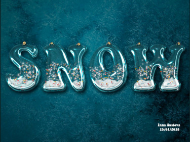 Arts numériques intitulée "Snow - Снег" par Inna Ieroglifova, Œuvre d'art originale, Travail numérique 2D