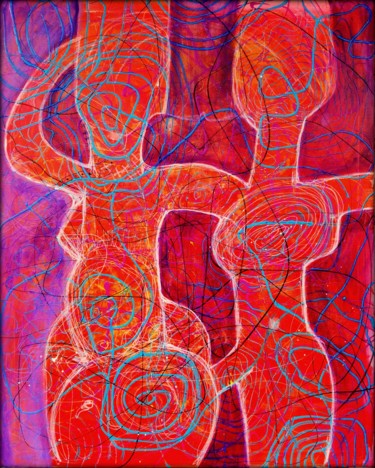 Painting titled "STRONG TOGETHER" by Eva Dahn Rubin, Original Artwork, Acrylic Mounted on Wood Stretcher frame