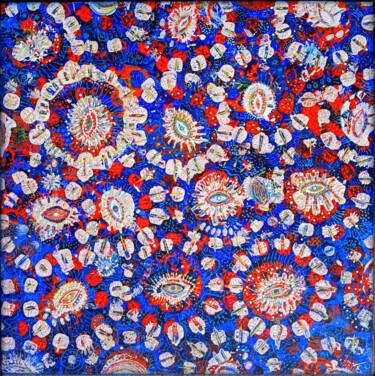 Peinture intitulée "COSMIC FLOWERS" par Eva Dahn Rubin, Œuvre d'art originale, Acrylique Monté sur Châssis en bois