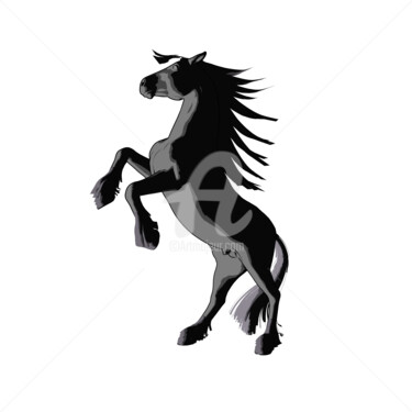 Digitale Kunst getiteld "Horse Rearing" door E. Vargas, Origineel Kunstwerk, 2D Digital Work