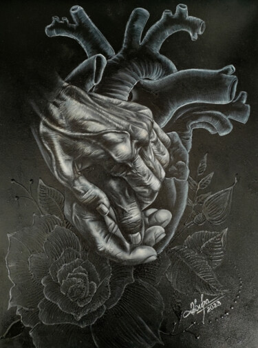 Malerei mit dem Titel "Eternal Embrace: Wi…" von Eve Art, Original-Kunstwerk, Öl