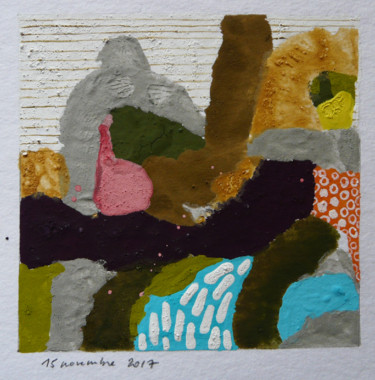 Peinture intitulée "Petit paysage" par Eve Clair, Œuvre d'art originale, Tempera