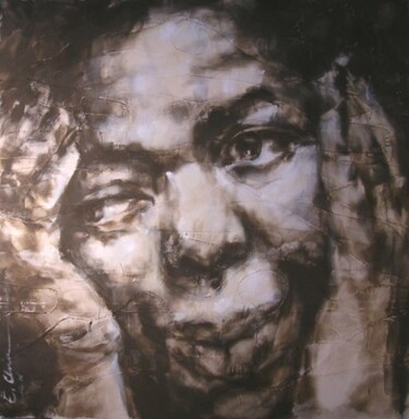 Peinture intitulée "Cesaria Evora" par Eve Clair, Œuvre d'art originale