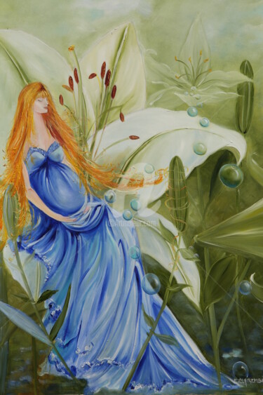 Painting titled "Eve" by Evelyne Clairembault, Original Artwork, Oil