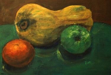 Peinture intitulée "Nature morte de fru…" par Evelyne Descamps, Œuvre d'art originale, Acrylique