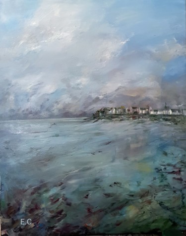 Schilderij getiteld "Île Tudy" door Evelyne Chabaud, Origineel Kunstwerk, Olie