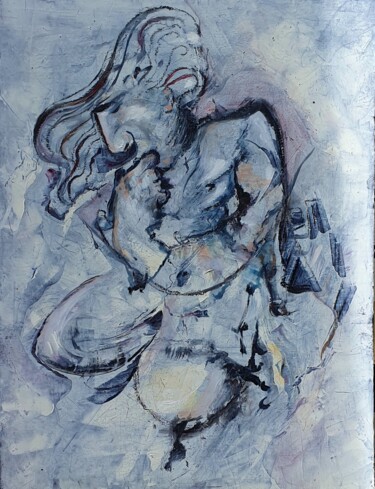 Картина под названием "Riflessione" - Evelyne Chabaud, Подлинное произведение искусства, Масло Установлен на Деревянная рама…