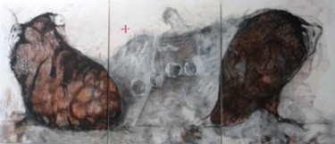 Malarstwo zatytułowany „3-dodos-triptyque-3…” autorstwa Evelyne Dominault, Oryginalna praca, Inny