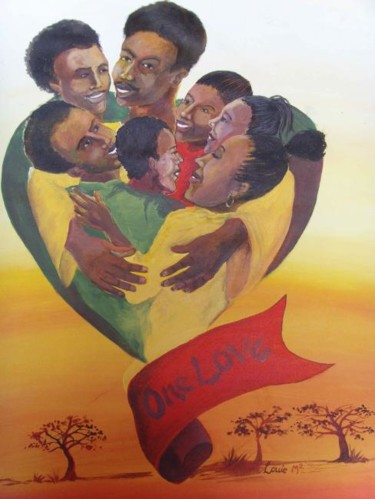 Painting titled "ONE LOVE" by Mayor, Original Artwork