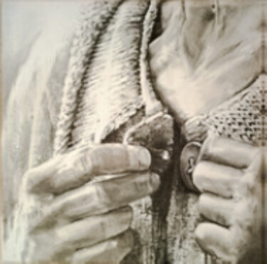 Malerei mit dem Titel "Hesitation" von Evers, Original-Kunstwerk, Acryl Auf Keilrahmen aus Holz montiert