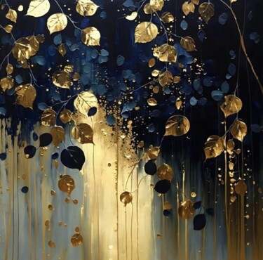 Картина под названием "Картина маслом Лист…" - Евгения Дувакина, Подлинное произведение искусства, Масло