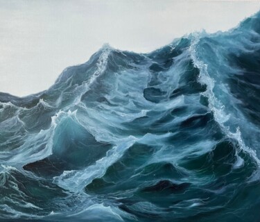 Картина под названием "Синяя волна" - Евгения Спасская, Подлинное произведение искусства, Масло