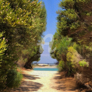 Digitale Kunst getiteld "Path to the beach t…" door Ievgeniia Bidiuk, Origineel Kunstwerk, 3D-modellering