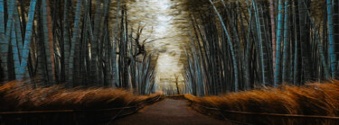 Digital Arts titled "Sagano Bamboo Grove…" by Ievgeniia Bidiuk, Original Artwork, Digital Painting