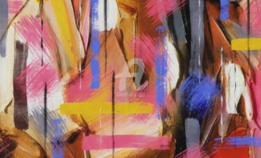 Картина под названием "Multicolored abstra…" - Ievgeniia Bidiuk, Подлинное произведение искусства, Акрил