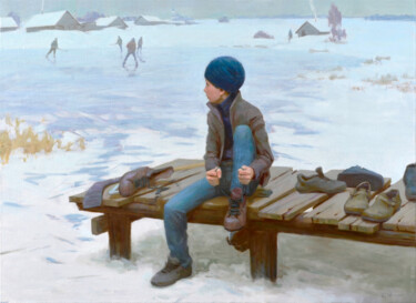 绘画 标题为“Долгожданный лёд” 由Евгений Уткин, 原创艺术品, 油