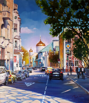Картина под названием "Град сияющий." - Евгений Гусев, Подлинное произведение искусства, Масло