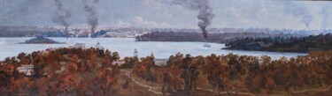 Pittura intitolato "Sea Bay in Australia" da Evgenii Kislenko, Opera d'arte originale, Olio