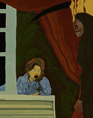 Цифровое искусство под названием "Девушка и Смерть" - Евгений Кулешов, Подлинное произведение искусства, Цифровая живопись
