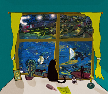 Artes digitais intitulada "night" por Evgenii Kuleshov, Obras de arte originais, Pintura digital