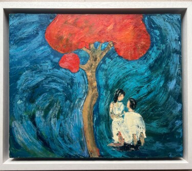 Pittura intitolato "Рай" da Evgeniya Dyrda, Opera d'arte originale, Olio Montato su Altro pannello rigido