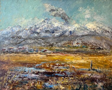 Pittura intitolato "Ebeko Volcano" da Evgeniya Polyudova, Opera d'arte originale, Olio