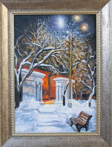 Pittura intitolato "Night park" da Evgeniya Zragevskaya, Opera d'arte originale, Olio