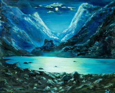 Malerei mit dem Titel "Moon light" von Evgeniya Zragevskaya, Original-Kunstwerk, Öl