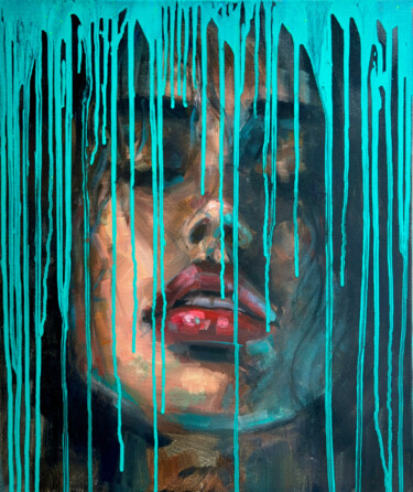 Malarstwo zatytułowany „Turquoise” autorstwa Evgeny Potapkin, Oryginalna praca, Akryl
