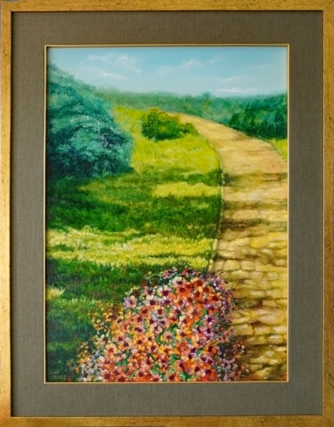 Картина под названием "Happy Way" - Ewa Ludwig, Подлинное произведение искусства, Масло Установлен на Деревянная рама для но…