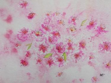 Pintura intitulada "La vie en rose" por Ewa Rey, Obras de arte originais, Aquarela