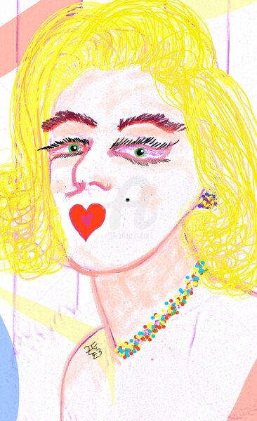 Digitale Kunst getiteld "The Legend Marilyn…" door Exozigprint, Origineel Kunstwerk, Digitaal Schilderwerk