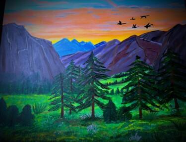Peinture intitulée "Colors of the Mount…" par Expressions, Œuvre d'art originale, Acrylique