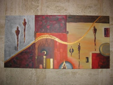 Peinture intitulée "NOUVEAU MONDE" par Véronique Eychenne, Œuvre d'art originale
