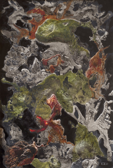 Dessin intitulée "Berceau" par Etienne Eymard Duvernay, Œuvre d'art originale, Carte à gratter