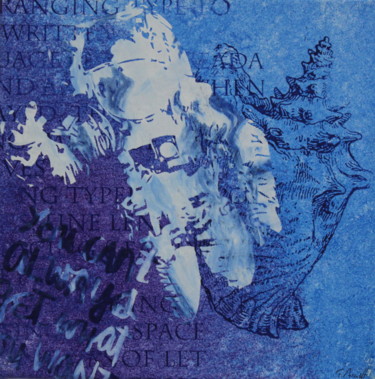 Incisioni, stampe intitolato "Astronaut blue" da Florian Arendt, Opera d'arte originale, Serigrafia