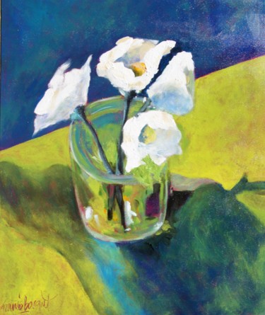 Peinture intitulée "Fleurs blanches" par Francis Bocquet, Œuvre d'art originale, Acrylique