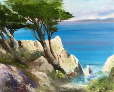 Painting titled "Côte d'Azur" by Francis Bocquet, Original Artwork, Oil