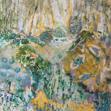 Ζωγραφική με τίτλο "végétal 02" από Francis Giroux, Αυθεντικά έργα τέχνης, Ακρυλικό Τοποθετήθηκε στο Ξύλινο φορείο σκελετό