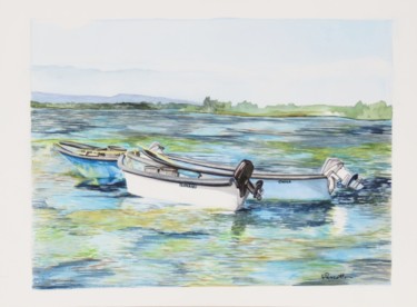 Painting titled "Canet en Roussillon" by Françoise Perrotton, Original Artwork, Watercolor