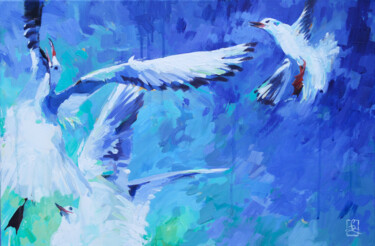 Картина под названием "DYNAMIC FLIGHT" - Fabia Zobel, Подлинное произведение искусства, Акрил Установлен на Деревянная рама…
