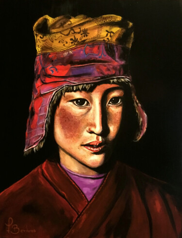 Картина под названием "Tibet II" - Fabian Bertona, Подлинное произведение искусства, Акрил Установлен на Деревянная панель