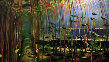 Painting titled "Hidden Worlds" by Fabian Bertona, Original Artwork, Acrylic