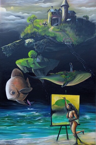 Malerei mit dem Titel "CAMADAS DO TEMPO" von Fabiano Lobato, Original-Kunstwerk, Öl